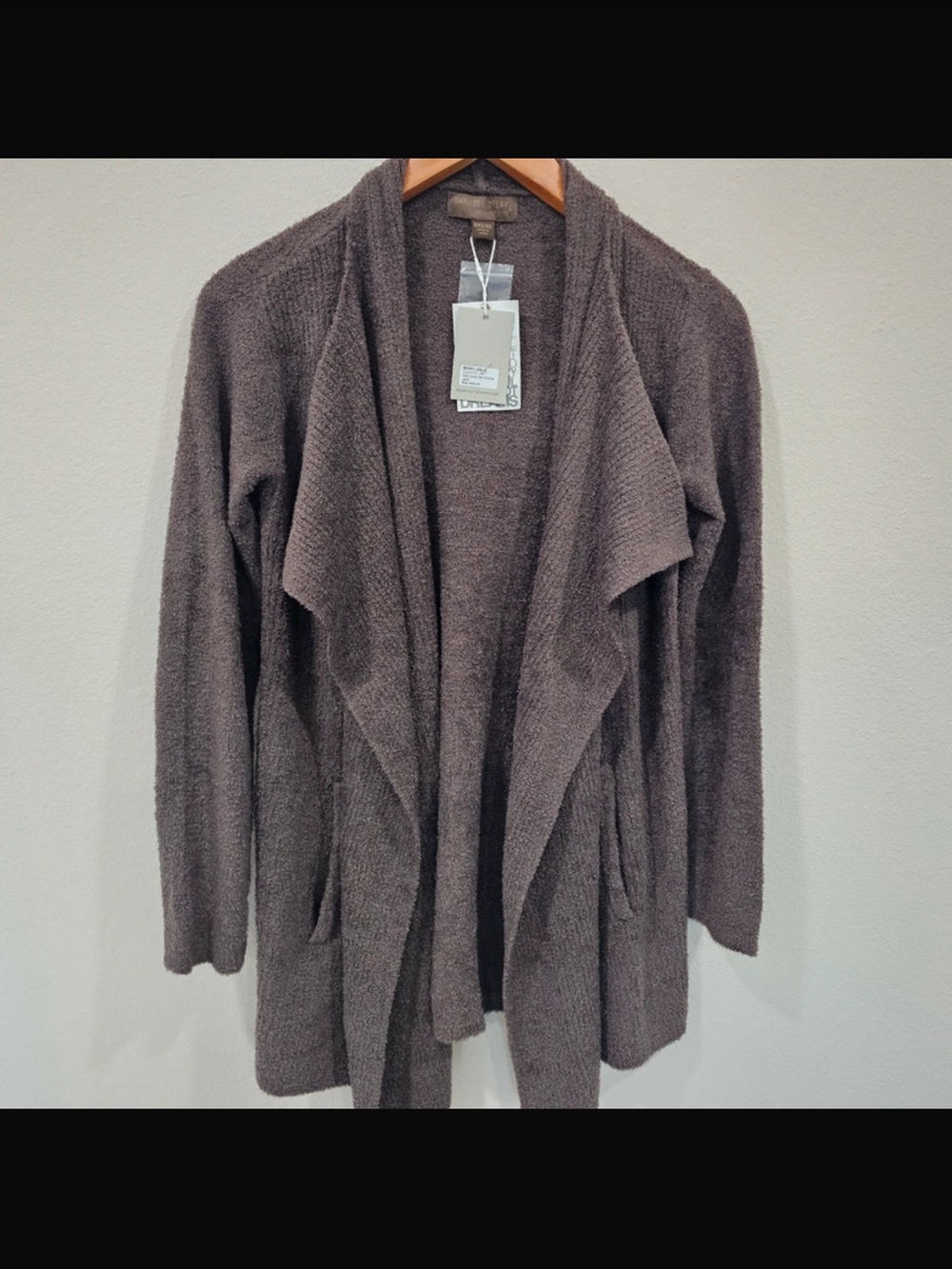 Barefoot Dreams CozyChic Lite Waterfall Cardigan XXS XS Taupe Brown Quiet Luxury